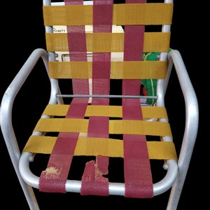Child's Aluminum Folding Lawn Chair Vintage Outdoor Furniture