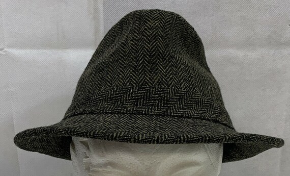 Men's Tweed Wool Blend Fedora Hat, Brown/Black, S… - image 3
