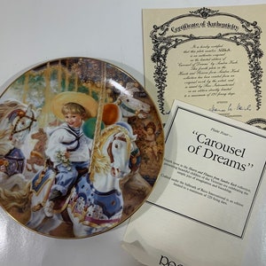 Reco International Plate Sandra Kuck Carousel of Dreams In Box 456A