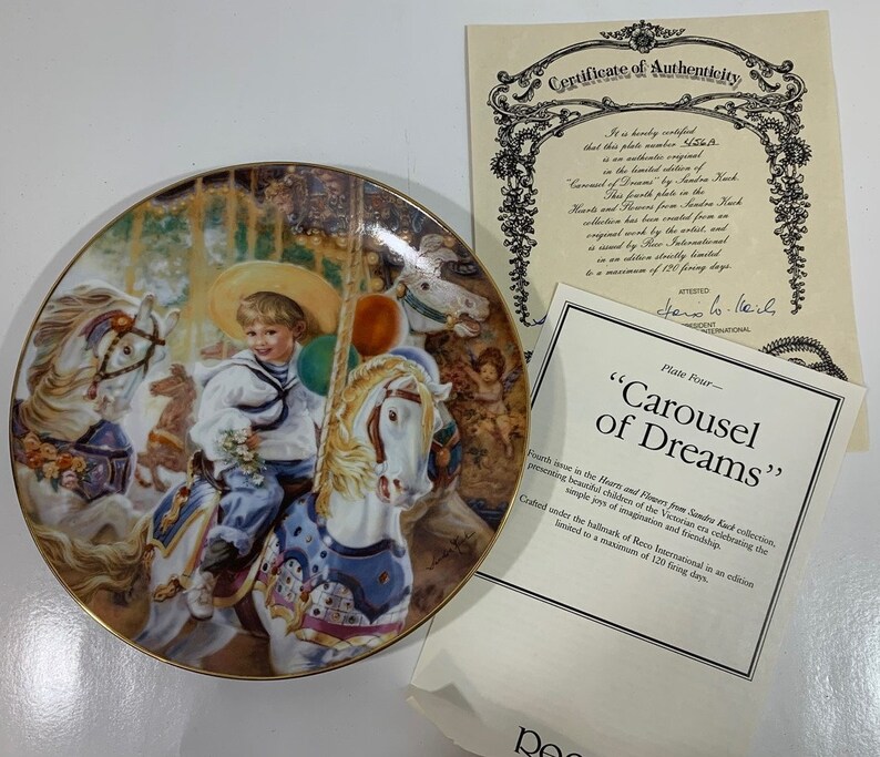 Reco International Plate Sandra Kuck Carousel of Dreams In Box 456A