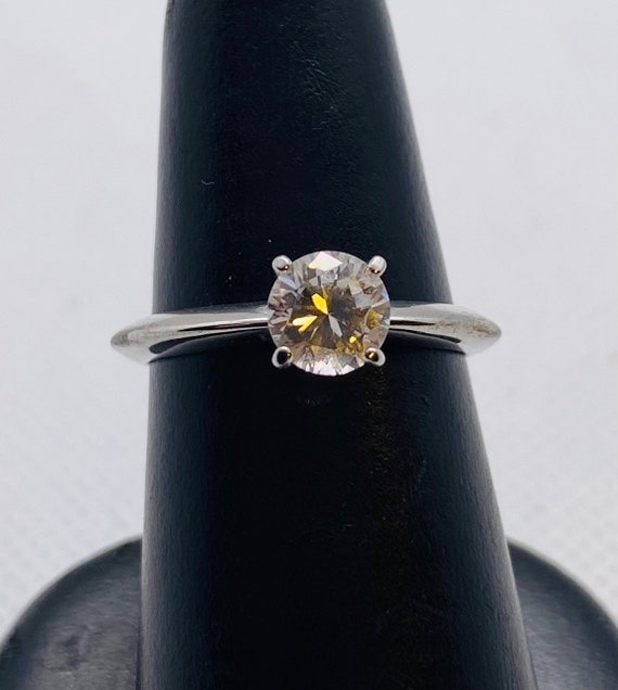 Estate Jewelry Silver Engagement CZ Ring - Size 6 