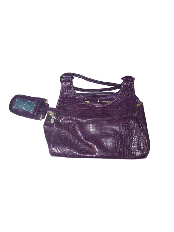 Nine West Handbag Purple Snake Skin Vintage Collec