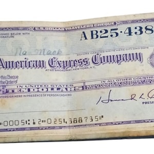 American Express Traveller's Cheques With Wallet Antique