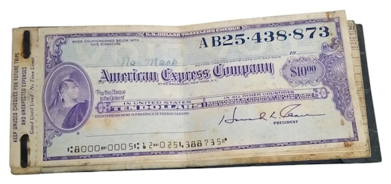 American Express トラベラーズチェック 1921-2001 American Express Traveller's Cheques With Wallet Antique