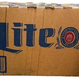 Miller Lite Caixa de papelão revestido antigo 34100 57222 Vintage comporta 24 garrafas