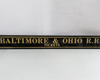 Baltimore & Ohio RR Railroad Jealousy Glass Railroad Ticket Booth Sign