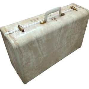 Samsonite Weiß Hartschalen Koffer Reisegepäck Vintage Sammlerstück Nostalgisch