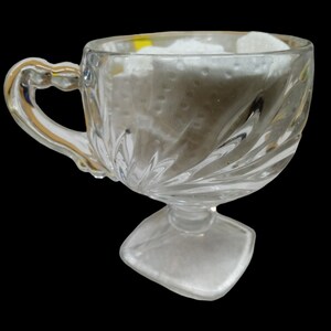 Indiana Glass Pedestal Cup With Willow Pattern Vintage Collectible Drinkware