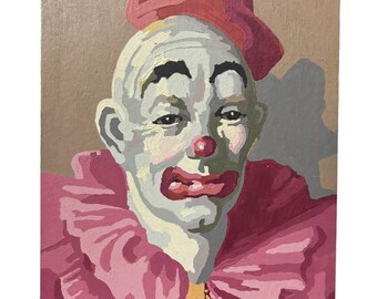 Peinture clown par numéros Art terminé - Décoration murale bouffon rose