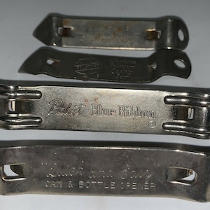 4 Stück Vintage Bierflaschen und Dosenöffner von Falstaff/Blue Ribbon