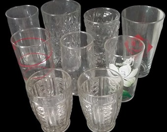 12 verres à boire différentes formes, tailles, couleurs et designs