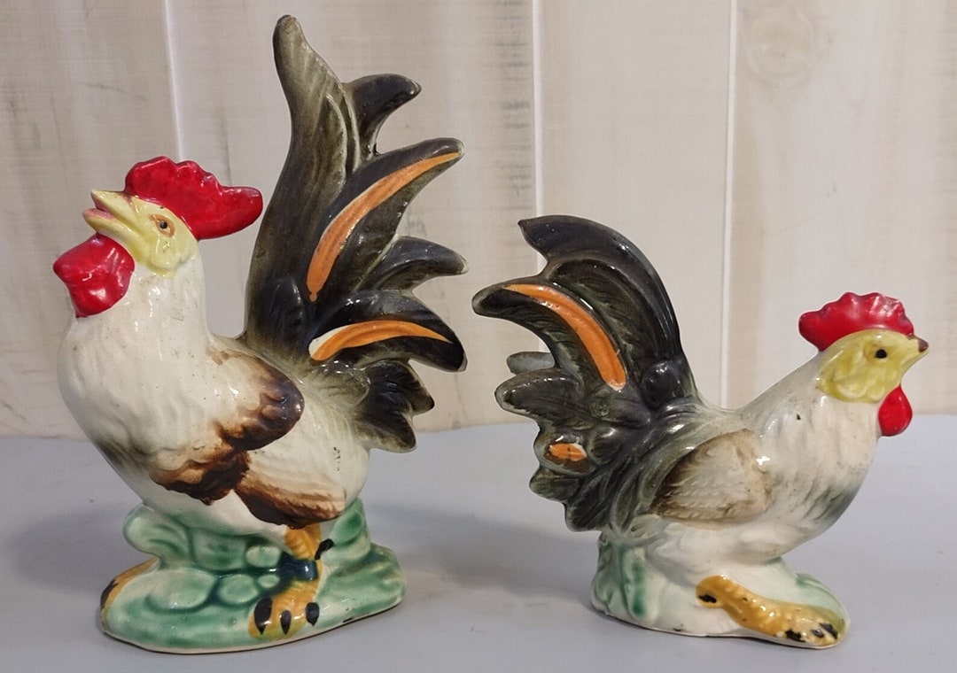 かっきー【Vintage Ceramic Figurine】 Antique Kalk Germany Porcelain Rare Pair Man Women Mirrored 12.25