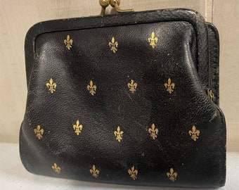 Mardi Gras Fleur De Lis Coin Purse Buckle Vintage PU Pouch Kiss-lock Wallet for Women Girl Mardi Gras Fleur De Lis Coin Purse Buckle Vintage PU Pouch Kiss-lock Wallet for Women Girl