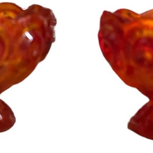 Amberina Moon and Stars Antique L E Smith Vintage Small Bowl Set of 2