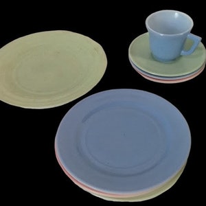 Antique Hazel Atlas 20th Century Little Hostess Vintage Dishes and Cup