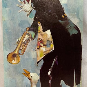 Vintage Rico Tomaso Clown Lithograph Print 12 x 24 inch