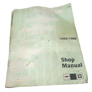 Chevrolet Nova 1985/1986 Shop Manual Vintage Collectible Nostalgic Automotive