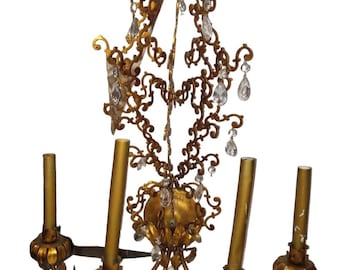 Brass Wall Chandelier Vintage Collectible Ornate Classy Home Decor Lighting