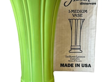 Fiesta - Chartreuse Green Medium Flower Vase Homer Laughlin Ceramic Home Decor