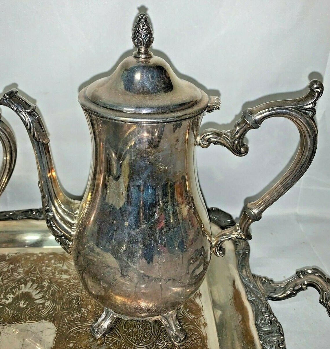 Antique W.M. Rogers Silverplate Serving Set Bandeja Sugar Etsy