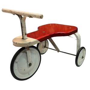 Tricycle Evans Products Red White 1950 Vintage