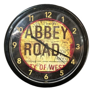 Beatles Abbey Road Wall Clock Home Decor Rock Album Mancave Vintage
