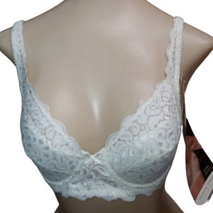 Maidenform Sweet Nothings 34A Light Fiberfill Front Close White Bra/vintage  34A White Lace Bra -  Canada