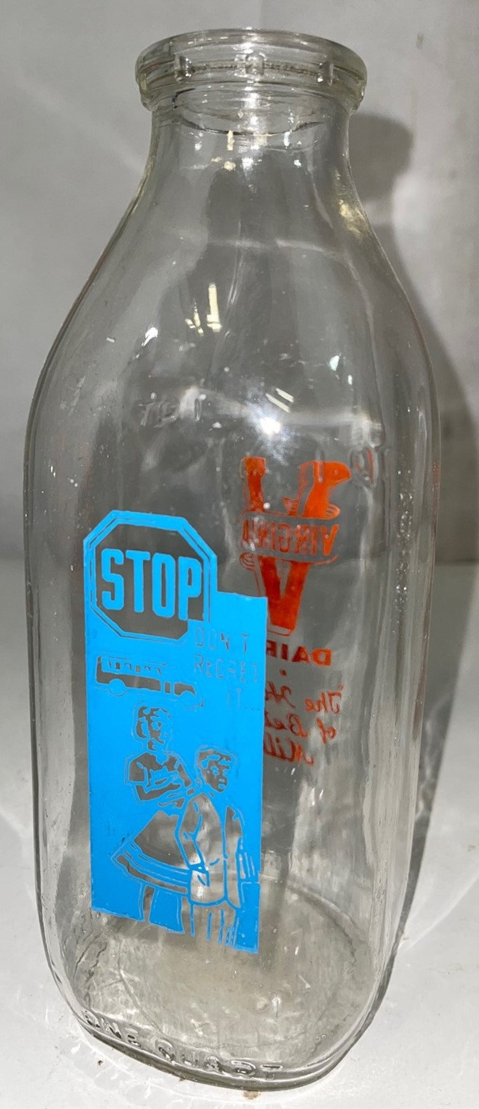 Vintage Virginia Dairy Home of the Better Milk Glass Bottle Etsy