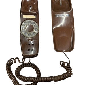 Rotary Dial Trimline Phone Vintage Brown Western Electric 1970s