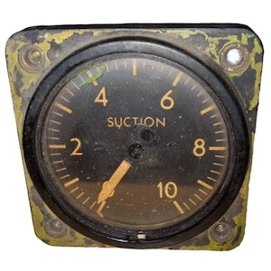 U.S. Army Suction Gauge Vintage Collectible Industrial Militaria Automotive