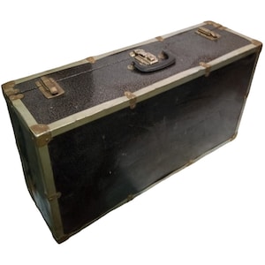 Steamer Trunk Vintage Collectible Luggage Travelling Black Air Travel