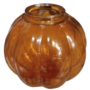 Amber Glass Swag Lamp Globe For MCM Hanging Lamp Vintage Collectible Art Glass