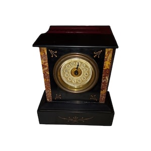 German Desk Clock Vintage Antique Nostalgic Collectible Decorative Marble