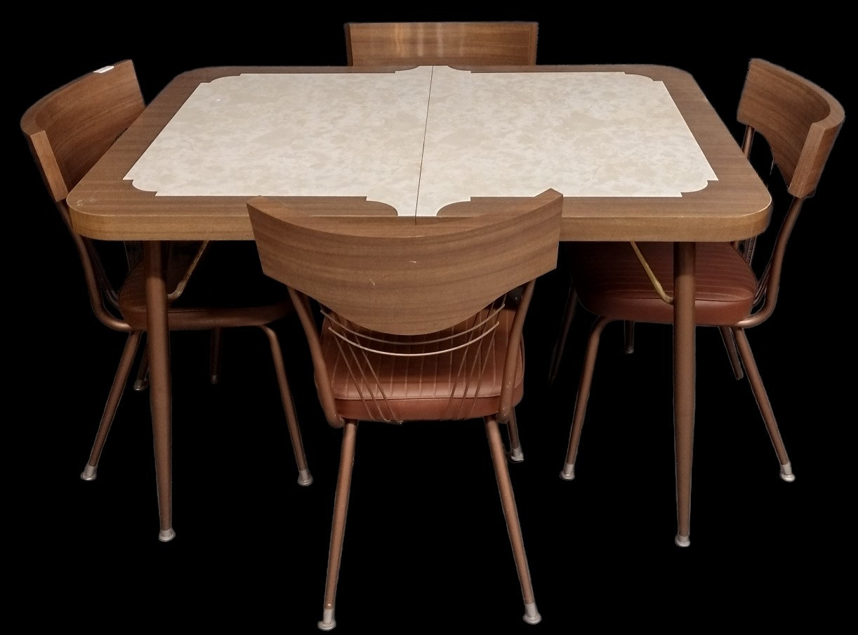 Vintage 1970 Mid Century Modern Rectangular Kitchen Table W/ 4 Etsy