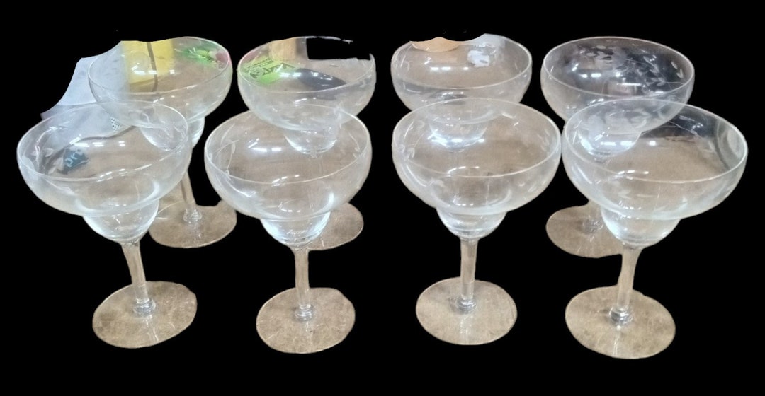 Princess House Margarita Glass Vintage Heritage Pattern Set of 8 Etsy