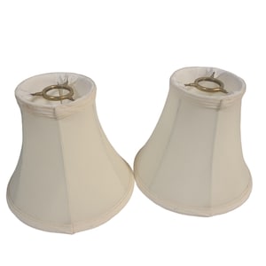 Bell Shaped Chandelier Lamp Shades Matching Set of Two Vintage Cream Colored