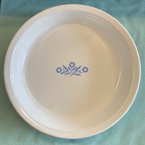 1970s Vintage Corning Ware Blue Cornflower 9 Inch Pie Plate P Series Number P309