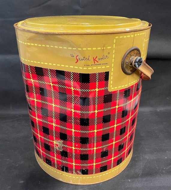 Vintage the Skotch Kooler Black and Red Plaid 4 Gallon Deluxe by 