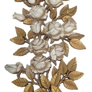 Homco Elfenbein Rosen Blumen Aufhänger Wanddekor Vintage Sammlerstück Nostalgische Wohnkultur