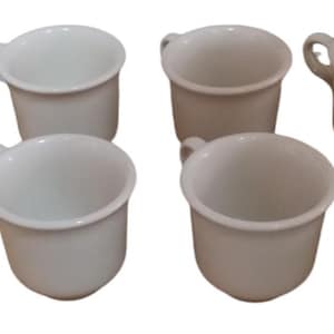 Ivory Small Heavy Tea Cup Vintage Homer Laughlin Restaurant Ware China Set of 8
