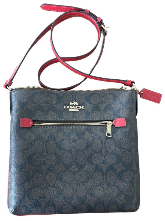 Coach Designer Purse Rowan File Medium Cross Body Brown Exterior red Interior Etsy Ireland