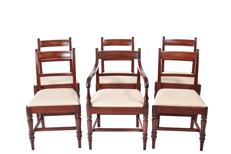 Quality Set Of 6 George III Mahogany Dining Chairs
