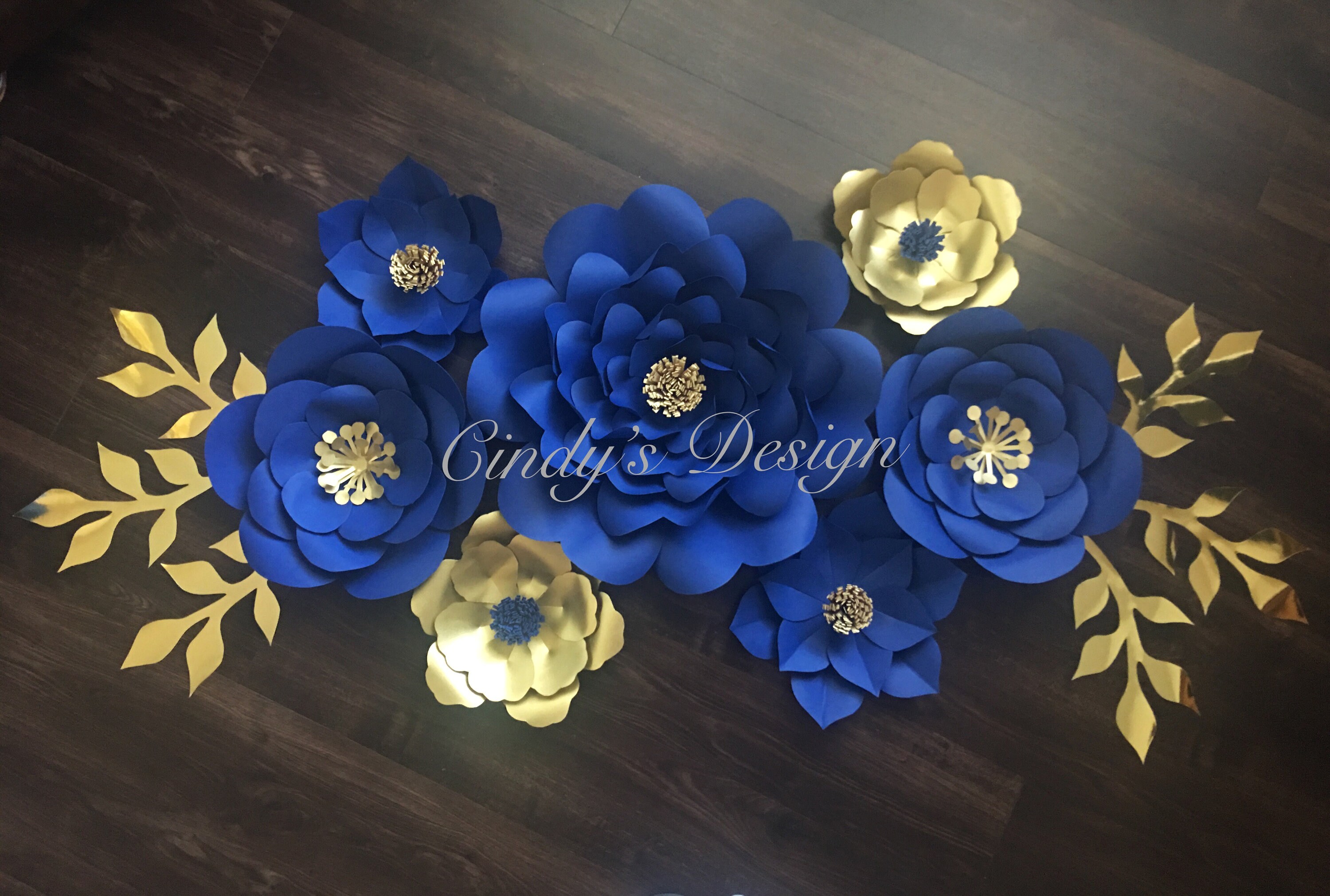 7pc Royal Blue and Gold Backdrop/ Birthday Backdrop/ Etsy