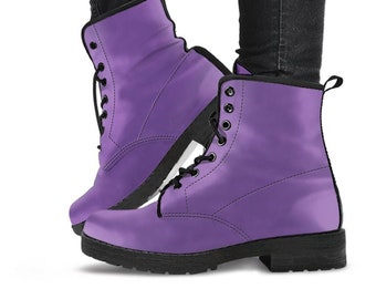 Plain Purple Combat Boots -  Purple Boots (JPREGSO1)