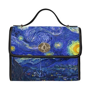 Van Gogh Starry Night Satchel Bag - Gift for Artist, Starry Night Shoulder Purse (ASATCHVG)