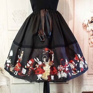 Alice im Wunderland Tellerrock - Gothic Alice Rockabilly Rock - Alice Cosplay Kostüm