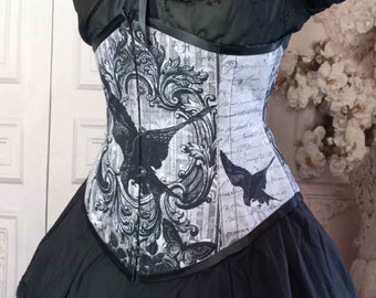 The Raven - Gothic Underbust Corset - Made to Measure - Suitable for Plus Sizes
