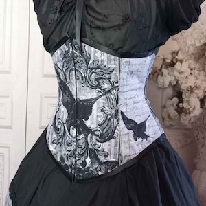 The Raven - Gothic Underbust Corset - Made to Measure - Suitable for Plus Sizes