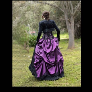 Amethyst Satin Victorian Ensemble - Steampunk Wedding Gown