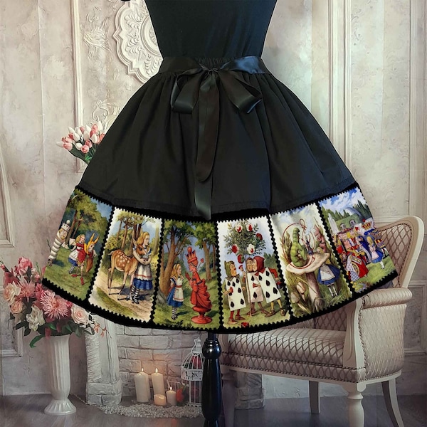Alice in Wonderland Vintage Style Full Skirt - Alice Cosplay Costume